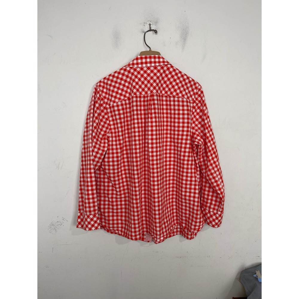 Talbots Plus Red White Gingham Button Down Shirt … - image 2